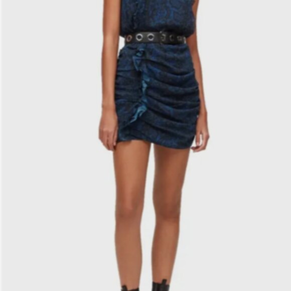 All Saints Hali Tamora Snakeskin-Print Mini Dress SZ 6 - Picture 1 of 6